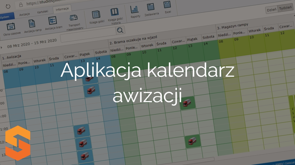 planowanie transportów online,aplikacja kalendarz awizacji