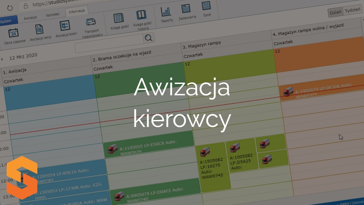 kalendarz transportów,awizacja kierowcy