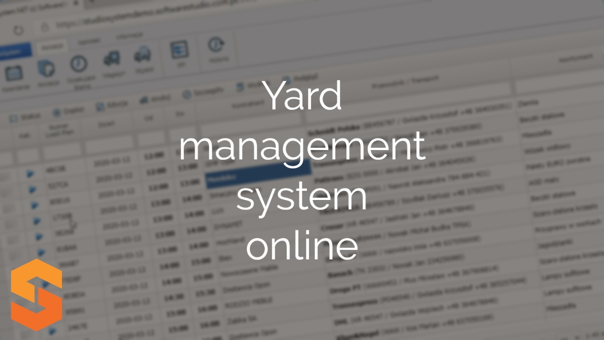 planowanie transportów online,yard management system online